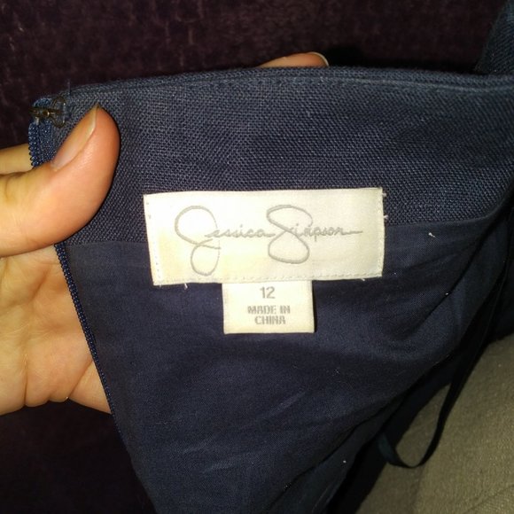 Jessica Simpson Navy/Black Bow Dress approx M/L - Picture 10 of 13